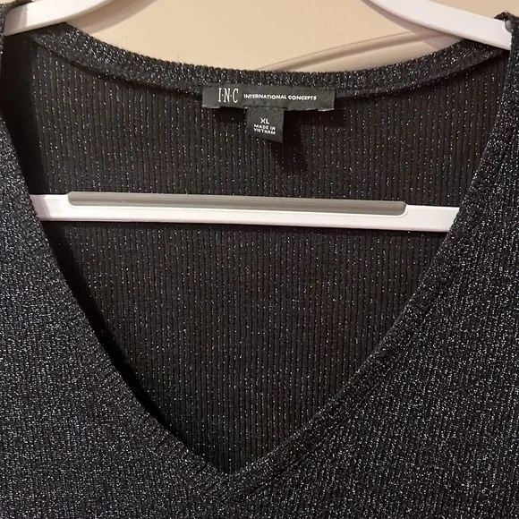 INC black metallic blouse - Picture 2 of 4